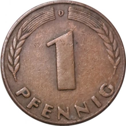 ФРГ 1 пфенниг 1948 год (D)