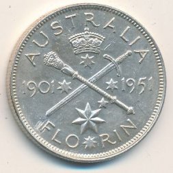 Австралия 1 флорин (2 шиллинга) 1951 год