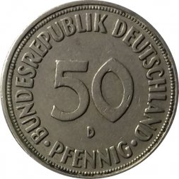 ФРГ 50 пфеннигов 1969 год (D)