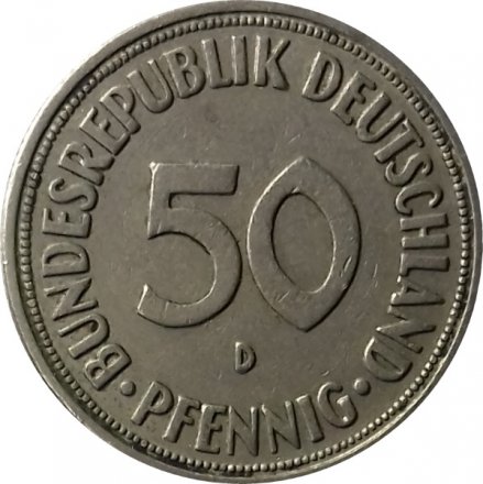 ФРГ 50 пфеннигов 1969 год (D)