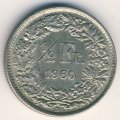 Швейцария 1/2 франка 1960 год