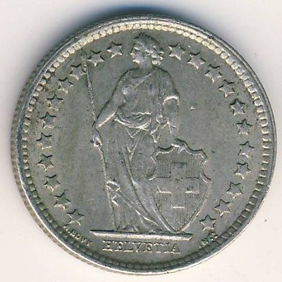 Швейцария 1/2 франка 1960 год