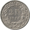 Швейцария 2 франка 1968 год (B)