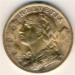 Швейцария 20 франков 1949 год