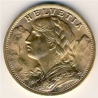 Швейцария 20 франков 1949 год