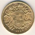 Швейцария 20 франков 1949 год