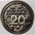 Швейцария 20 франков 2001 год - 100 лет со дня смерти Иоханны Спири (в конверте)