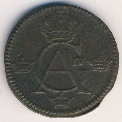 Швеция 1/4 скиллинга 1806 год