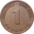 ФРГ 1 пфенниг 1972 год - D
