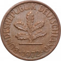 ФРГ 1 пфенниг 1972 год - D