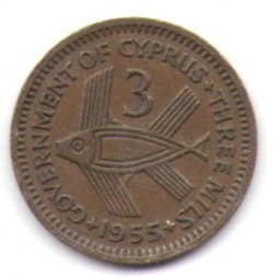 Кипр 3 миля 1955 год
