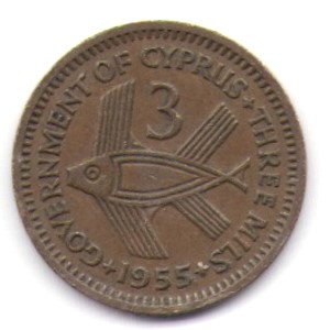 Кипр 3 миля 1955 год