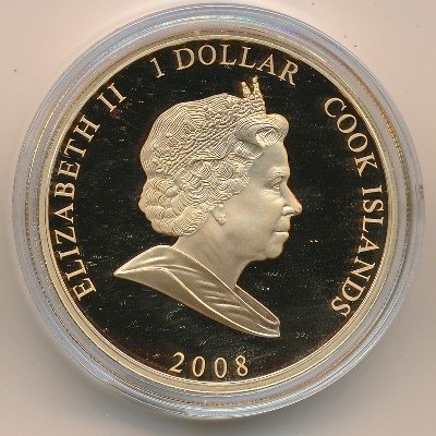 Острова Кука 1 доллар 2008 год - 10 лет со дня смерти Принцессы Дианы