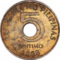 Филиппины 5 сентимо 2008 год