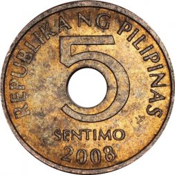 Филиппины 5 сентимо 2008 год
