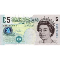 Великобритания 5 фунтов 2002 год (выпуск 2012 год) UNC