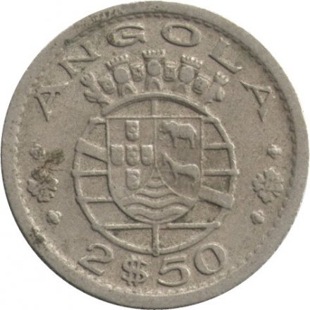 Ангола 2,5 эскудо 1953 год
