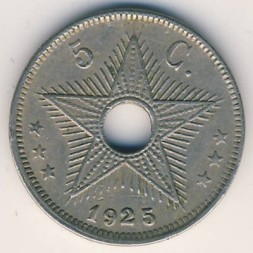 Бельгийское Конго 5 сентим 1925 год