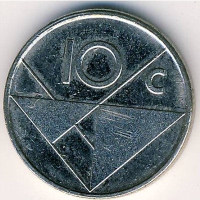 Аруба 10 центов 1990 год