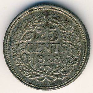 Нидерланды 25 центов 1928 год