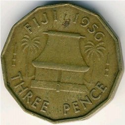 Фиджи 3 пенса 1956 год