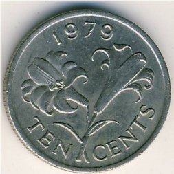 Бермудские острова 10 центов 1979 год