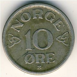 Норвегия 10 эре 1953 год