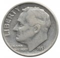 США 1 дайм (10 центов) 1951 год - Рузвельт (D)