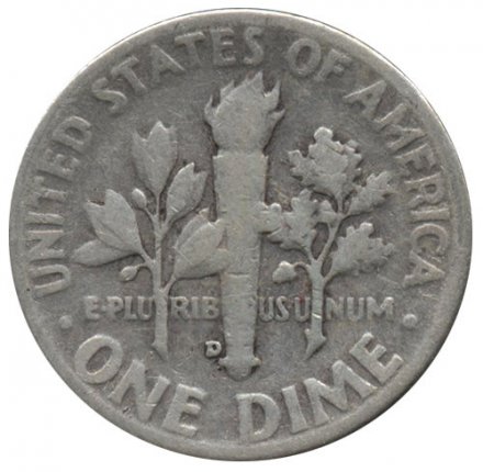 США 1 дайм (10 центов) 1951 год - Рузвельт (D)