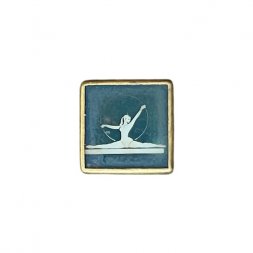 Значок зеркальный Гимнастика. Гимнастка с обручем