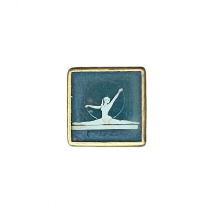 Значок зеркальный Гимнастика. Гимнастка с обручем