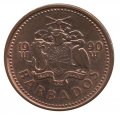 Барбадос 1 цент 1990 год - Трезубец Нептуна