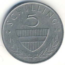 Австрия 5 шиллингов 1978 год
