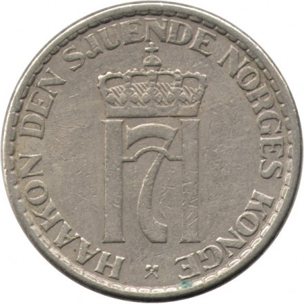 Норвегия 1 крона 1956 год - Король Хокон VII