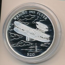 Либерия 20 долларов 2000 год