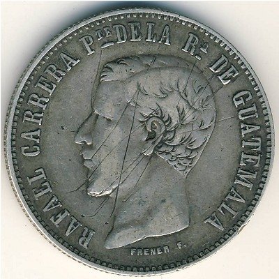 Гватемала 4 реала 1860 год