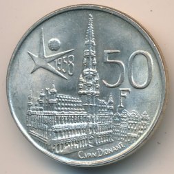 Бельгия 50 франков 1958 год