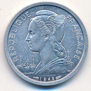 Реюньон 1 франк 1948 год