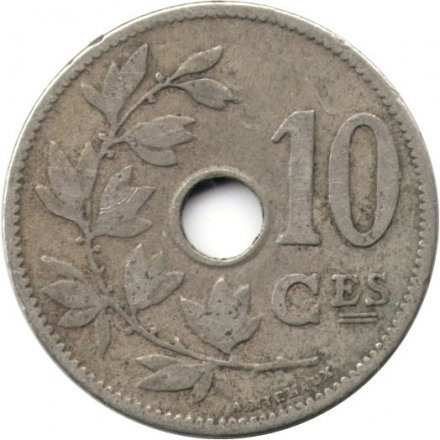 Бельгия 10 сантимов 1904 год BELGIQUE