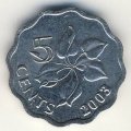 Свазиленд 5 центов 2003 год