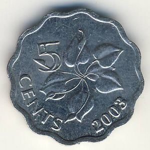 Свазиленд 5 центов 2003 год