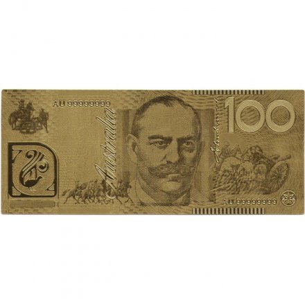 Сувенирная банкнота Австралия 100 долларов (золотые) - UNC