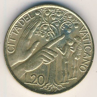 Ватикан 20 лир 1988 год