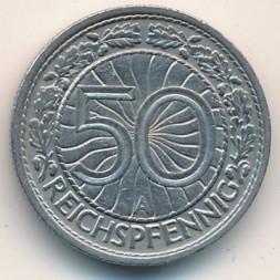 Веймарская республика 50 рейхспфеннигов 1931 год (A)