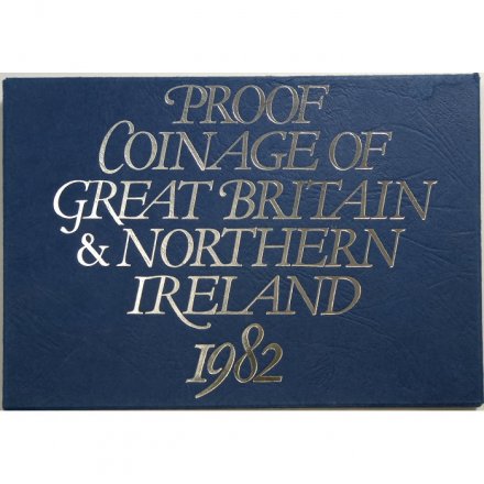 Набор из 7 монет и жетона Великобритания 1982 год (в конверте, жесткий) proof