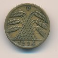 Веймарская республика 10 рентенпфеннигов 1924 год (D)
