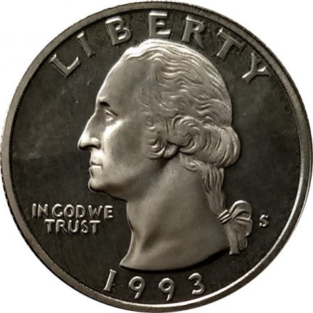 США 25 центов (1/4 доллара) 1993 год - Джордж Вашингтон (S)