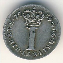 Великобритания 1 пенни 1759 год