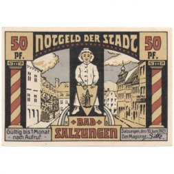 Германия (Нотгельд) 50 пфеннигов 1921 год Бад Зальцунген (Bad Salzungen) - UNC