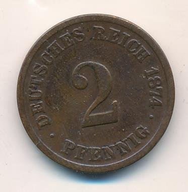 Германия 2 пфеннига 1874 год (G)